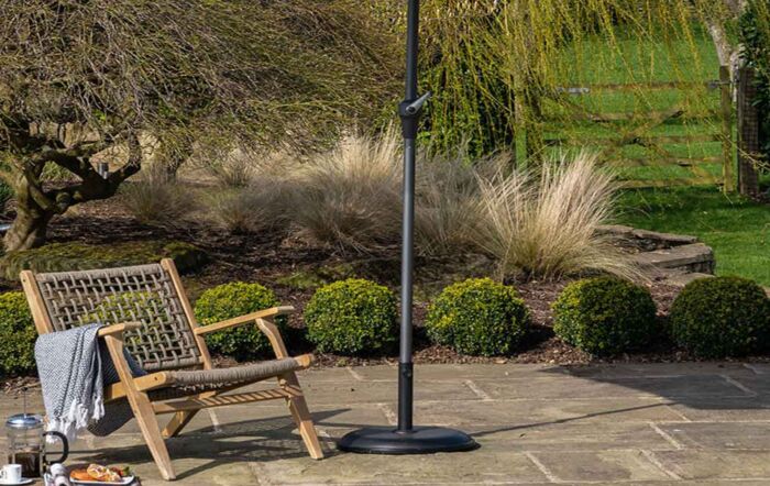 Riva 2.5m Round Parasol with 25kg Base - Anthracite-18-118-GY 18-205-25