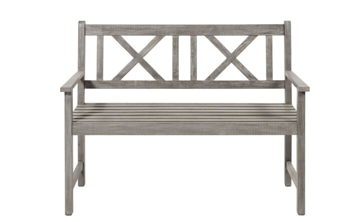 Pacific Lifestyle Cambridge Antique Grey Three Seater Acacia Wood Bench