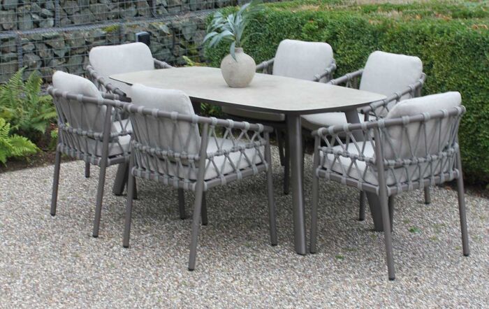 4 Seasons Outdoor Piacenza Six Seat Rectangular Garden Dining Set