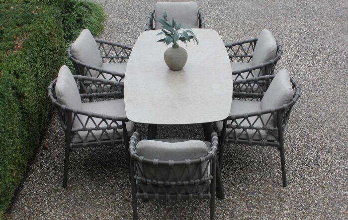 4 Seasons Outdoor Piacenza Six Seat Rectangular Garden Dining Set