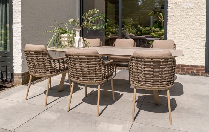 4 Seasons Outdoor Puglia 6 Seat Oval Dining Set-91627/91533