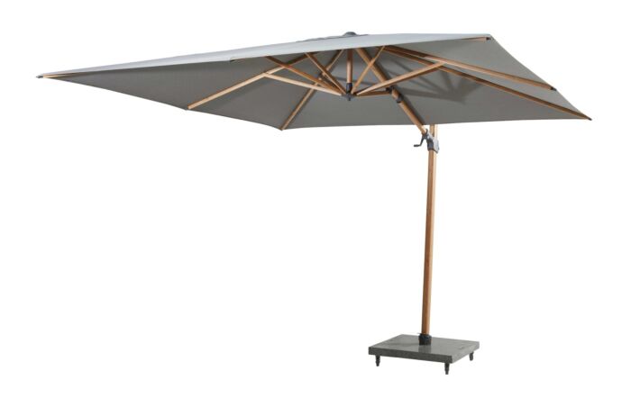 4 Seasons Outdoor Siesta Premium 3m Wood Effect Parasol with 125kg Wheeled Base -08670-1
