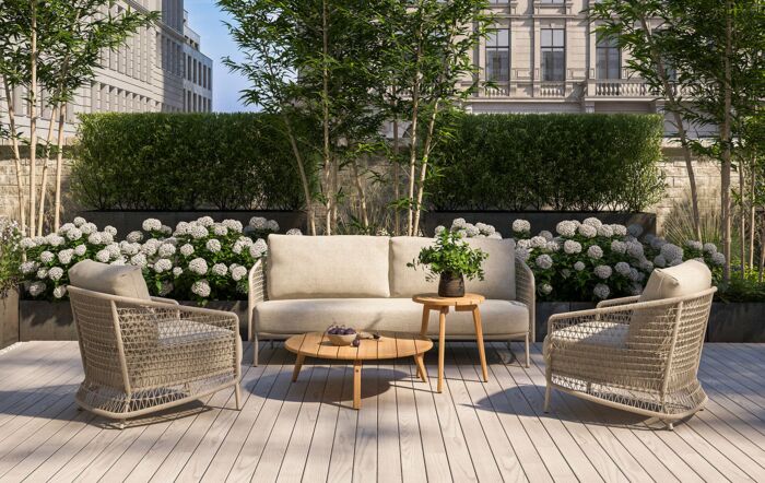 4 Seasons Outdoor Puccini Lounge Set with Zucca Tables