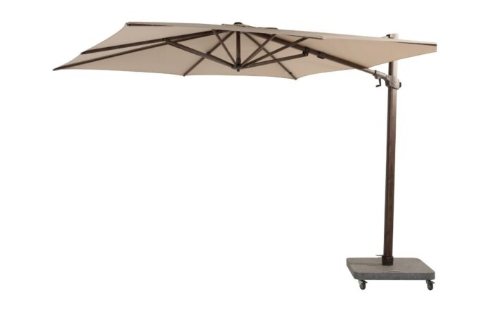 4 Seasons Outdoor Siesta Premium 3mt Square Wenge Parasol with 125kg Granite Base in Beach-08393-8528N-0846