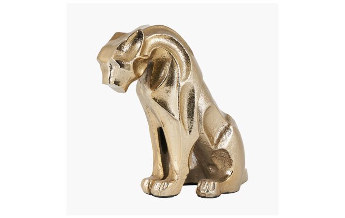 Pacific Lifestyle Shiny Gold Metal Jaguar Statue-70-640 GO