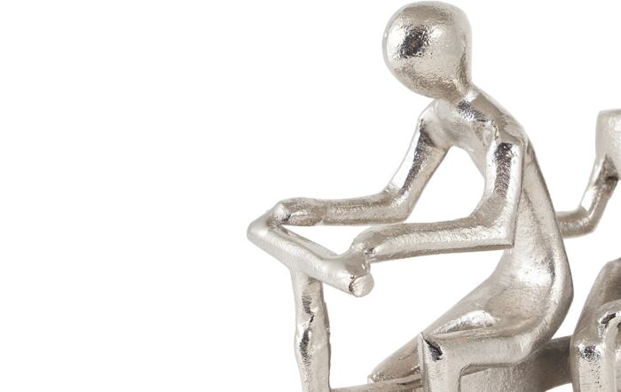 Pacific Lifestyle Shiny Silver Double Cyclist Ornament-70-644