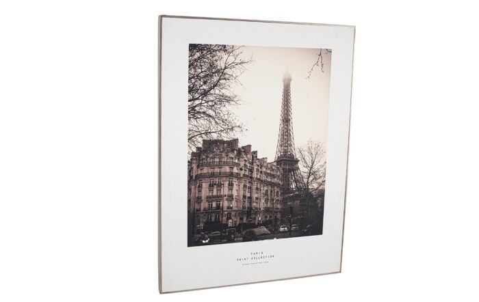 Pacific Lifestyle Mono Paris print With Silver Frame
