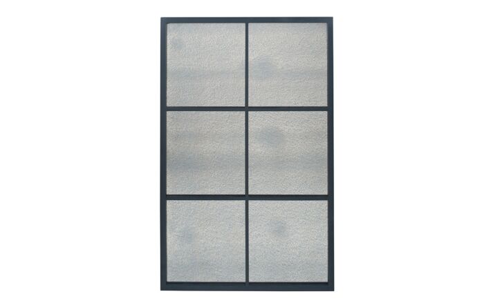 Pacific Lifestyle Matt Black Metal 6 Pane Mirror With Foxed Glass