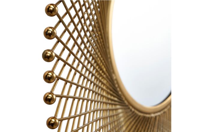 Pacific Lifestyle Gold Metal Fretwork Round Wall Mirror