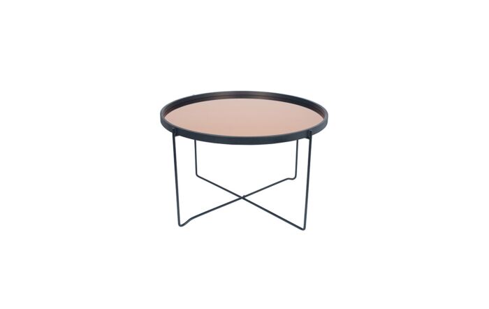 Pacific Lifestyle Black & Copper Wood & Iron Round Coffee Table