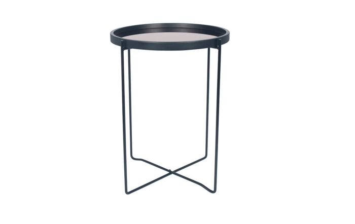 Pacific Lifestyle Black & Copper Wood & Iron Round Side Table