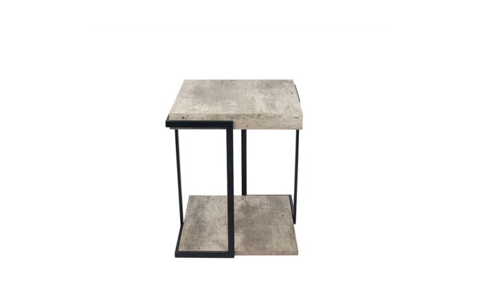 Pacific Lifestyle Concrete Effect & Black Iron Side Table-76-389 1