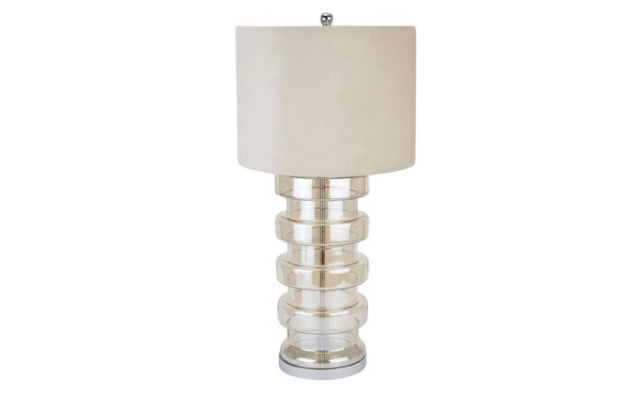 Hill Interiors Adonis Metallic Glass Lamp With Velvet Shade