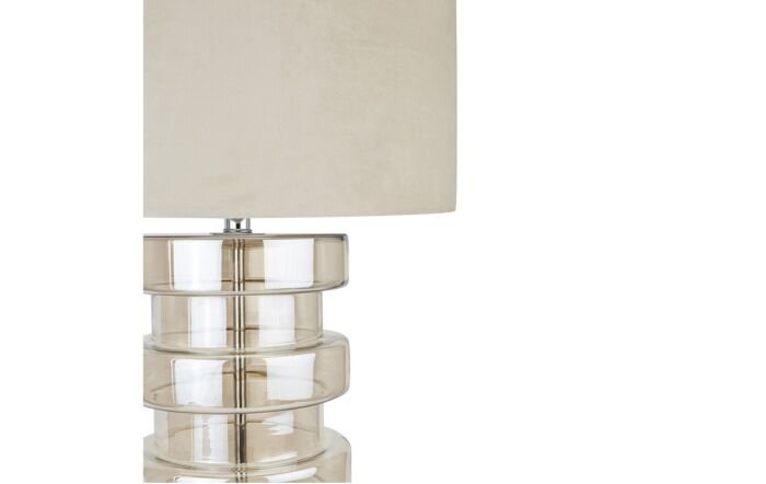 Hill Interiors Adonis Metallic Glass Lamp With Velvet Shade-22072