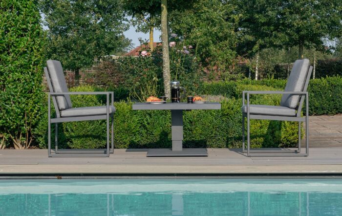 Maze Amalfi Adjustable Bistro Set - Grey-ALU-A-409012