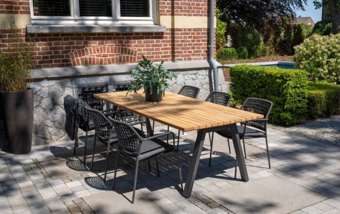 4 Seasons Outdoor Ambassador 240 Teak Dining Table With Anthracite Legs-91222/91223