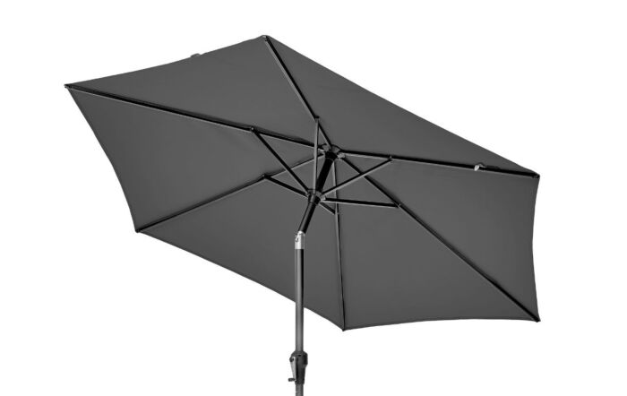 Pacific Lifestyle Riva 3m Anthracite Parasol With Ceramica Grey 40kg Wheeled Base-18-119-GY-18-300GY