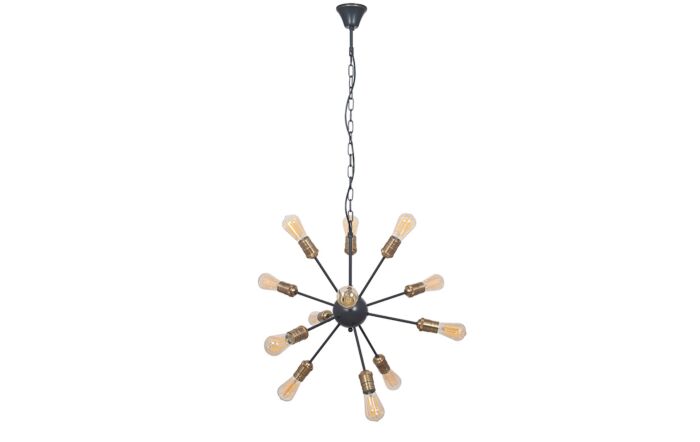 Pacific Lifestyle Aquila Black and Brass Metal Twelve Light Sputnik Pendant