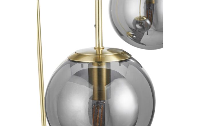 Pacific Lifestyle Arabella Smoked Glass Orb and Gold Metal Pendant-35-380