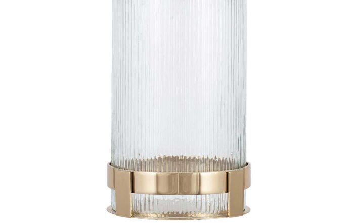 Pacific Lifestyle Gold Metal and Clear Textured Glass Tall Hurricane-70-615-GO-L