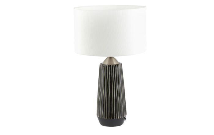 Pacific Lifestyle Artemis Grey Textured Ceramic & Brushed Silver Tall Table Lamp