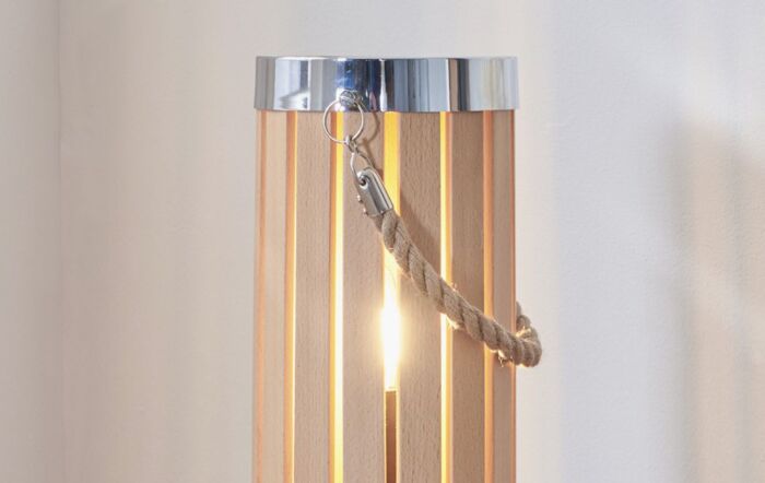 Pacific Lifestyle Austell Natural Wood Small Lantern Table Lamp-30-920-C