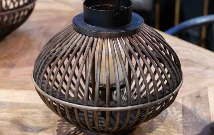 Hill Interiors Brown Bamboo Style Lantern