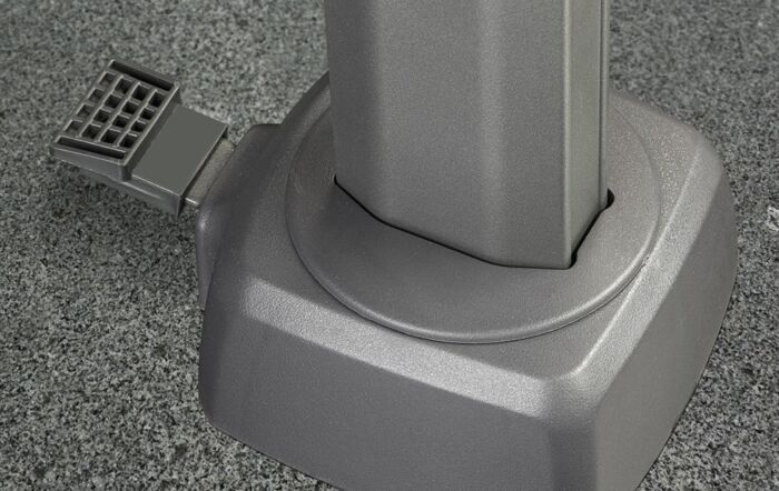 Pacific Lifestyle Voyager T1 3m Round Champagne Free Arm Parasol with 90kg Wheeled Granite Base-18-303-CH & 18-125