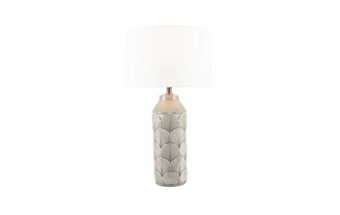 Pacific Lifestyle Bethan Embossed Grey Ceramic Table Lamp-30-724-C