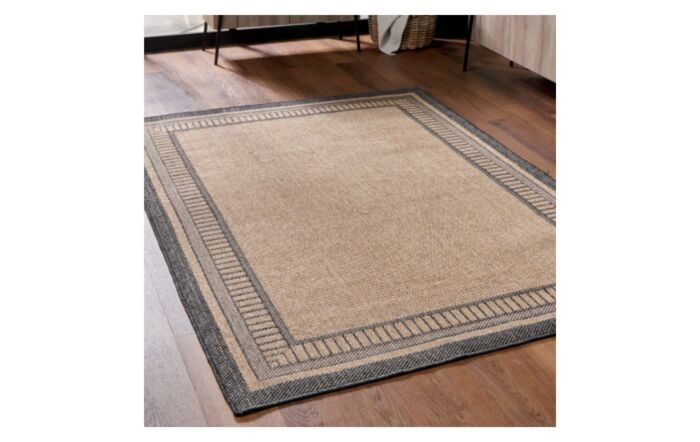 Pacific Lifestyle Black Border Indoor or Outdoor Rug-18-702-NA-BK