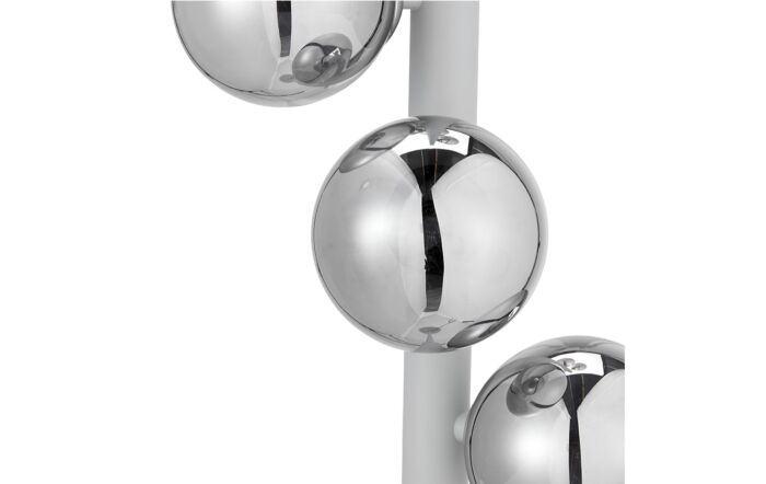 Pacific Lifestyle Blair Smoke Glass Ball and Grey Metal Floor Lamp-32-156-C