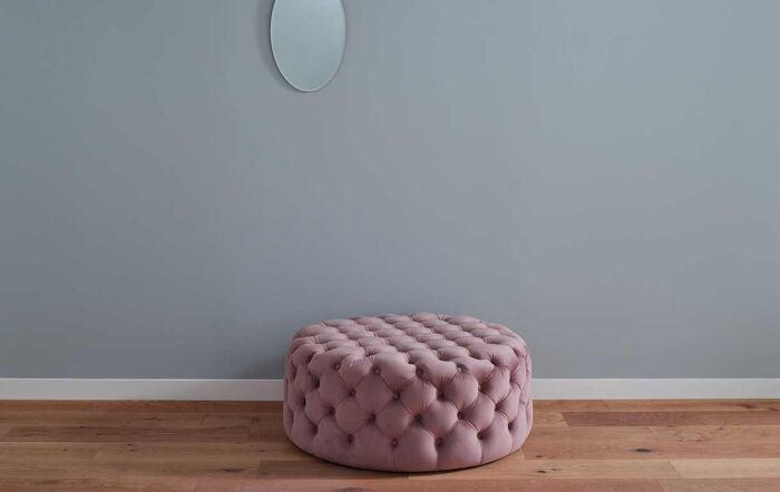 Pacific Lifestyle Velvet Round Buttoned Pouffe-Blush Pink-15-279-BP-Blush Pink 1