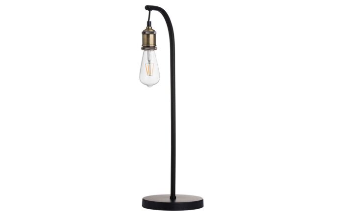 Hill Interiors Industrial Black And Brass Desk Lamp Inc Bulb