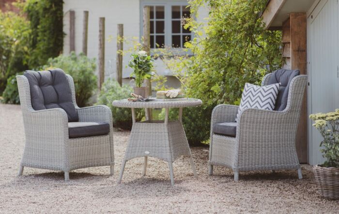 Bramblecrest Chedworth Rattan Bistro Set - Grey