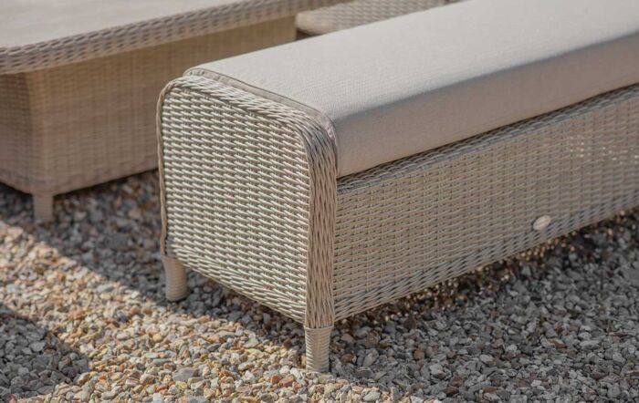 Bramblecrest Chedworth Reclining Square Sofa with Ceramic Adjustable Table & 2 Benches - Sandstone-X21WCWSQCDS4JR