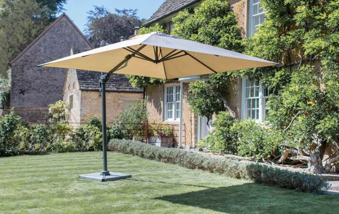 Bramblecrest Chichester 3M Square Crank Handle Parasol Including Granite Base And Cover-X18PG30SQ1