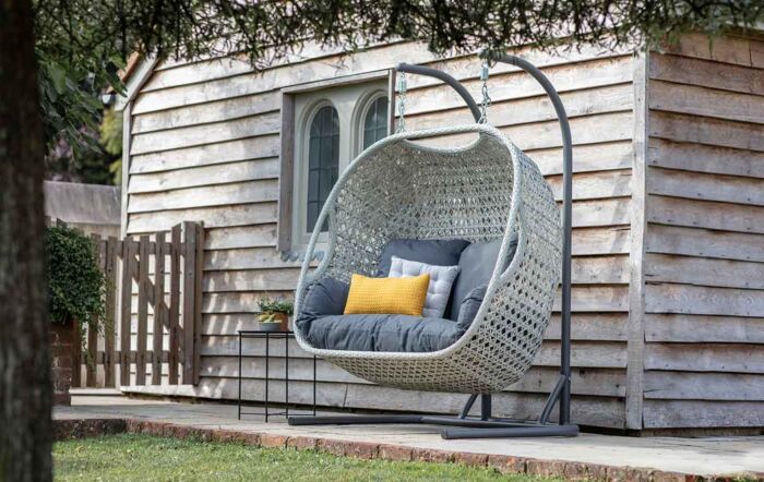 Bramblecrest Monterey Double Hanging Cocoon Egg Chair In Grey