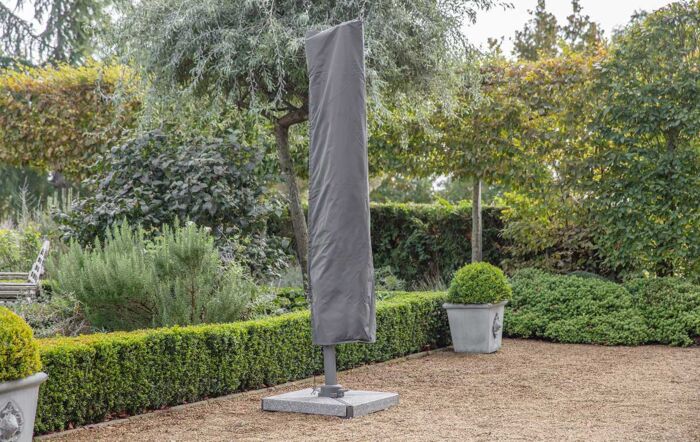 Bramblecrest Lichfield 2.7m Square Side Post Parasol with Granite Base & FREE Protective Cover - Grey-X18PG27SQ2