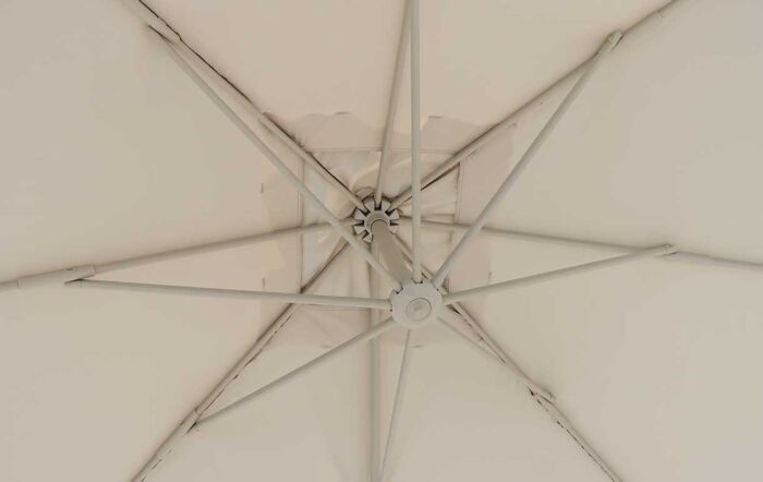 Bramblecrest Lichfield 2.7m Square Side Post Parasol with Granite Base & Protective Cover - Mocha-SPPT15M 1