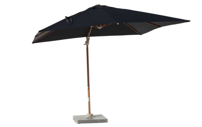 Bramblecrest Lichfield 2.7m Square Wood Effect Cantilever Parasol with Granite Base & Protective Cover - Grey-5051776240768