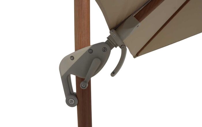 Bramblecrest Lichfield 2.7m Square Wood Effect Cantilever Parasol with Granite Base & Protective Cover - Sand-SPPS15W2 1