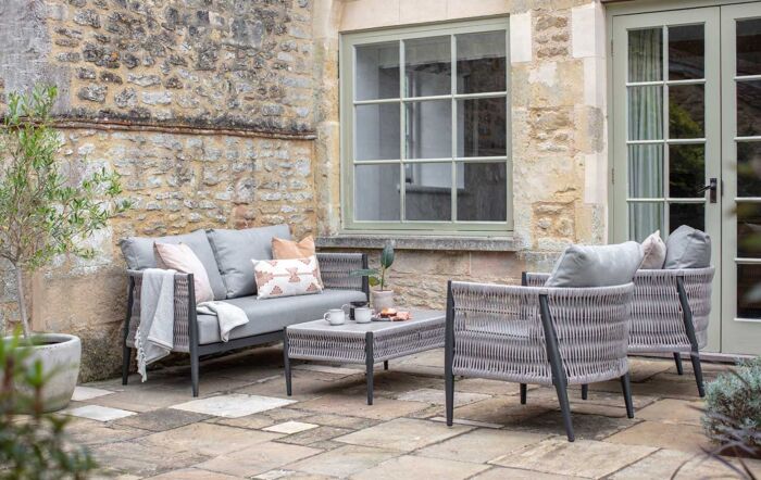 Bramblecrest Mauritius Grey Two Seater Garden Sofa Set - Grey