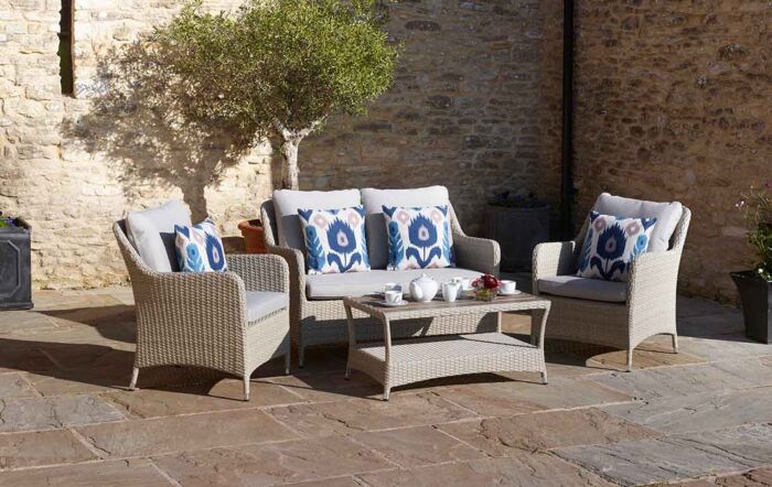 Bramblecrest Tetbury 2 Seat Sofa Set with Tree-Free Coffee Table & Chairs - Nutmeg-X20WKNSSNWD1 1