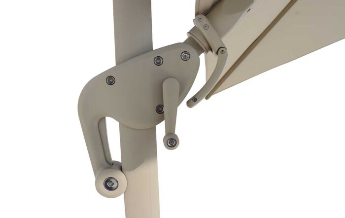 Bramblecrest Truro 3m Square LED Cantilever Parasol with Granite Base and FREE Cover - Mocha-X26SPT03