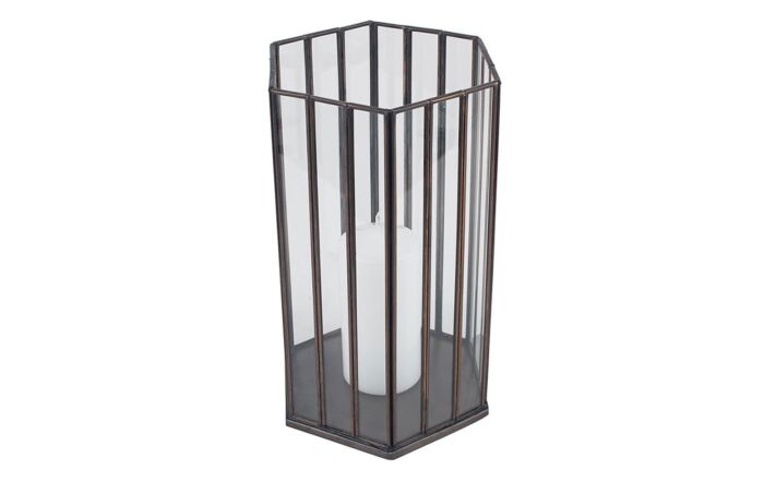 Pacific Lifestyle Antique Brass Metal & Glass Hexagonal Large Lantern-70-578-AB-L 1