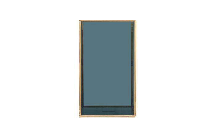 Pacific Lifestyle Smoked Glass and Brass Metal Large Square Hurricane