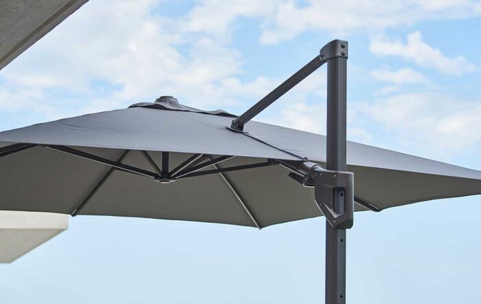 Cane-Line Side Arm Hyde Luxe Tilt Parasol 3m x 3m Anthracite Square With Concrete Base -HYDE PARASOL BASE-1