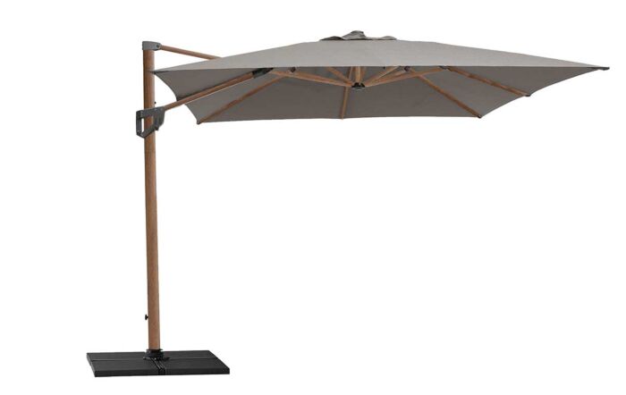 Cane-Line Side Arm Hyde Luxe Tilt Parasol 3m x 3m Square with Wood Frame-HYDE PARASOL BASE