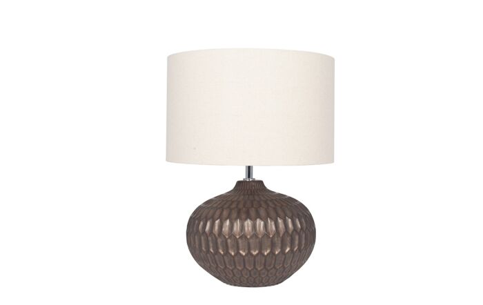 Pacific Lifestyle Cassius Bronze Textured Glazed Ceramic Table Lamp