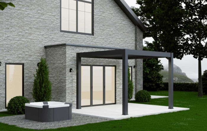 Celtic Leisure Saturn 3m x 3m Aluminium Pergola - Anthracite-SAT3m